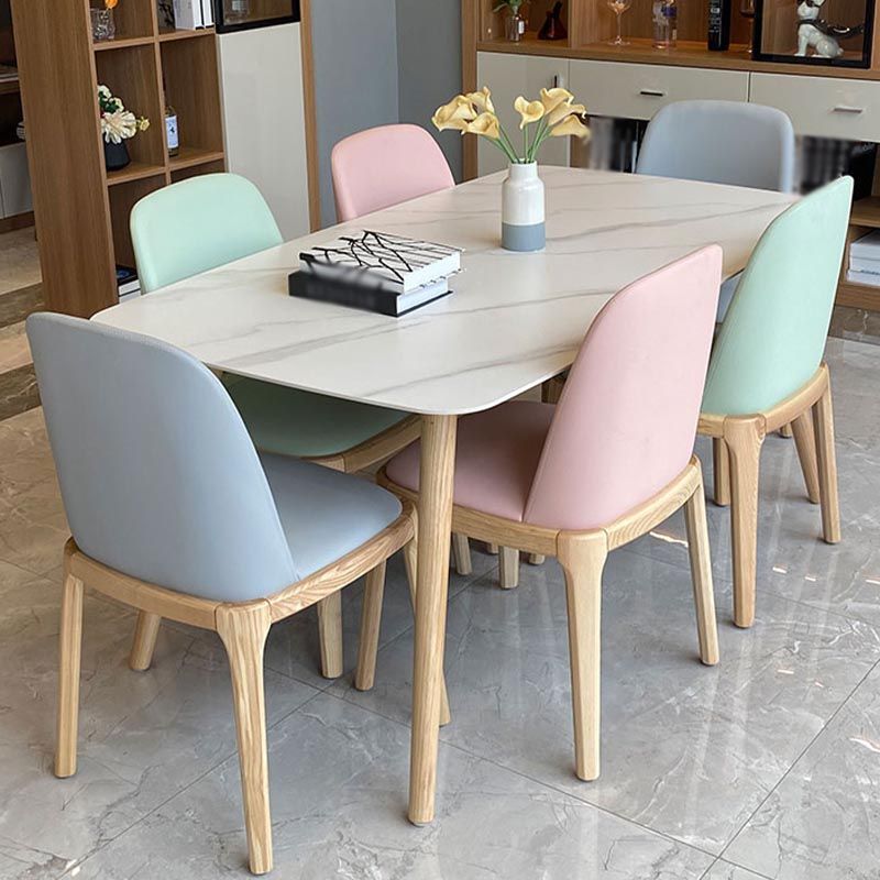 Moderne stenen top eettafel natuurlijke afwerking benen Diner Room keukentafel