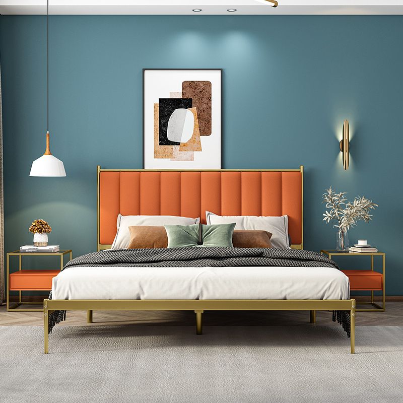 Metal Glam Metal Solid Colore Rettangolare Passa rivestito Standard Bed