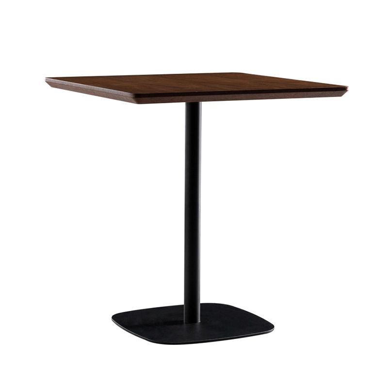 21-inch Metal Industrial Dining Table Square Pine Solid Wood Top Table with Pedestal Clearhalo 'Dining Tables & Seating' 'Dining Tables' 'dining_table' 'furn' 'furn_dining_table' 'Furniture' 'furniture_dining_table' 'Kitchen & Dining Furniture' 'kitchen' 'kitchen_dining_table' 1200x1200_bc277ca0-19d0-49ba-a6d0-d2820c794a40