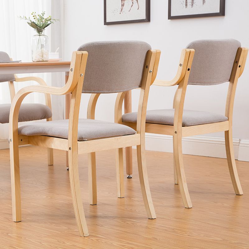 Home Scandinavian Arm Chair Open Back Wood Upholstered Dining Room Chair Clearhalo ' kitchen&dining_furn' 'Dining Chairs' 'Dining Tables & Seating' 'dining_chair' 'furn' 'furn_dining_chair' 'Furniture' 'furniture_dining_chair' 'Kitchen & Dining Furniture' 'kitchen' 1200x1200_bc281dbb-73d4-4755-9265-bfc15a1f023d