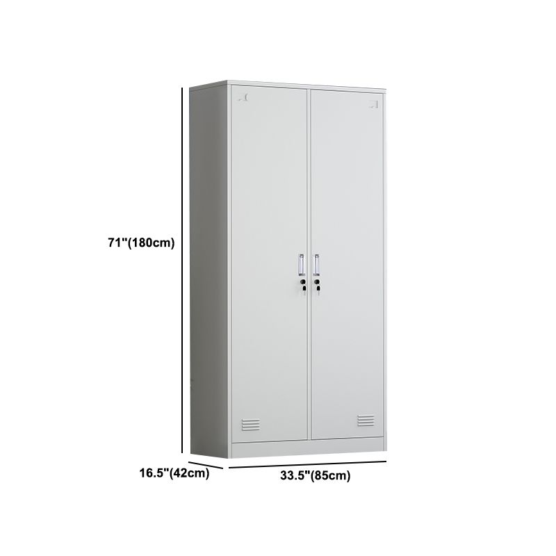 Metal Hinged Wardrobe Armoire Contemporary Wardrobe Cabinet for Home Clearhalo 'Armoires & Wardrobes' 'armoires_wardrobes' 'Bedroom Furniture' 'furn' 'furn_armoires_wardrobes' 'Furniture' 1200x1200_bc2a6979-3c47-493b-b6d8-6b2e43171fa7