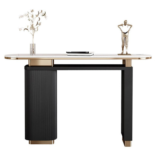 Tavolo console ovale glam tavolo accento console di legno recuperato per la sala