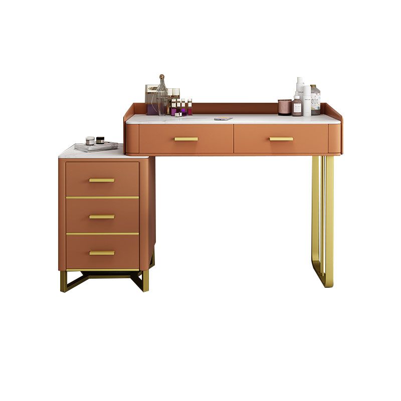 Glam Make-up Eitelkeit mit 5 Lagerschubladen und goldener Basis für Schlafzimmer