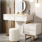 White/Grey Vanity Wood Makeup Dressing Table Stone Top Dresser