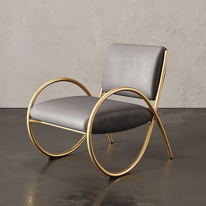 Upholstered Lounge Chair Arms Included Chair with Gold Tone Legs Clearhalo 'Accent Chairs' 'accent_chairs' 'Chairs & Seating' 'furn' 'furn_accent_chairs' 'Furniture' 'Living Room Furniture' 1200x1200_bc2c6539-d2dc-48a0-bc12-e0f675d0c750