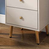 Glamholz Eitelkeit Make -up -Schminktisch Set Beige Eitelkeit mit 4 Schubladen