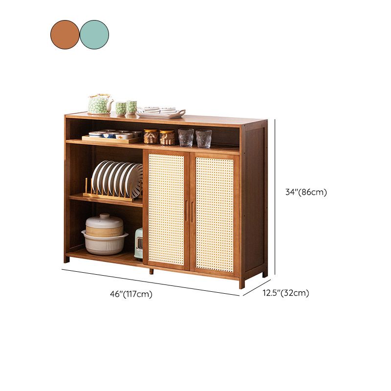 Moderne porte scorrevoli Server da pranzo Scheda in legno con archiviazione aperta