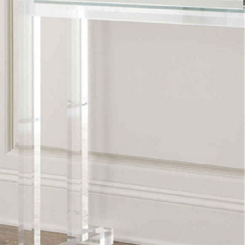 Tavolo di accento rettangolo acrilico moderno tavolo da console a 1 scaffale per sala