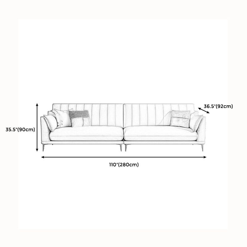 Modern Style Solid Wood Base Namib & White Leather Rectangular Sofa Clearhalo 'furn' 'furn_sofas' 'Furniture' 'furniture_sofas' 'kitchen' 'kitchen_sofas' 'Living Room Furniture' 'Sofa' 'sofas' 1200x1200_bc2eaea6-b812-4465-a77f-bb42ae9cddb6