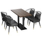Industrial Dining Table Solid Wood Table with Black Base for Home Kitchen Dinner Clearhalo ' dining_table' 'Dining Tables & Seating' 'Dining Tables' 'furn' 'furn_dining_table' 'Furniture' 'furniture_dining_table' 'Kitchen & Dining Furniture' 'kitchen&dining_furn' 'kitchen' 'kitchen_dining_table' 1200x1200_bc3080e2-756b-44d7-a839-48b73ebbe677