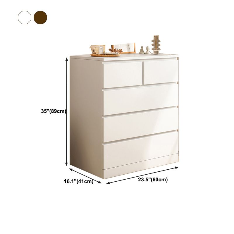 Rentage de rangement en bois moderne coffre de rangement de chambre à coucher en blanc et marron