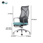 Fixed Arms Desk Chair Microfiber Desk High Back Chair Swivel Ergonomic