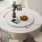 Round Traditional Luxury Dining Table White Sintered Stone Table with White Pedestal Base Clearhalo ' dining_table' 'Dining Tables & Seating' 'Dining Tables' 'furn' 'furn_dining_table' 'Furniture' 'furniture_dining_table' 'Kitchen & Dining Furniture' 'kitchen&dining_furn' 'kitchen' 'kitchen_dining_table' 1200x1200_bc329aae-ad16-4dba-814e-3888212bc7b0