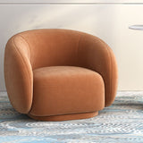 Upholstered Barrel Accent Chair Modern Style Orange Barrel Chair Clearhalo 'Accent Chairs' 'accent_chairs' 'Chairs & Seating' 'furn' 'furn_accent_chairs' 'Furniture' 'Living Room Furniture' 1200x1200_bc32c4e5-6608-44d6-b0ce-6d5330af5144