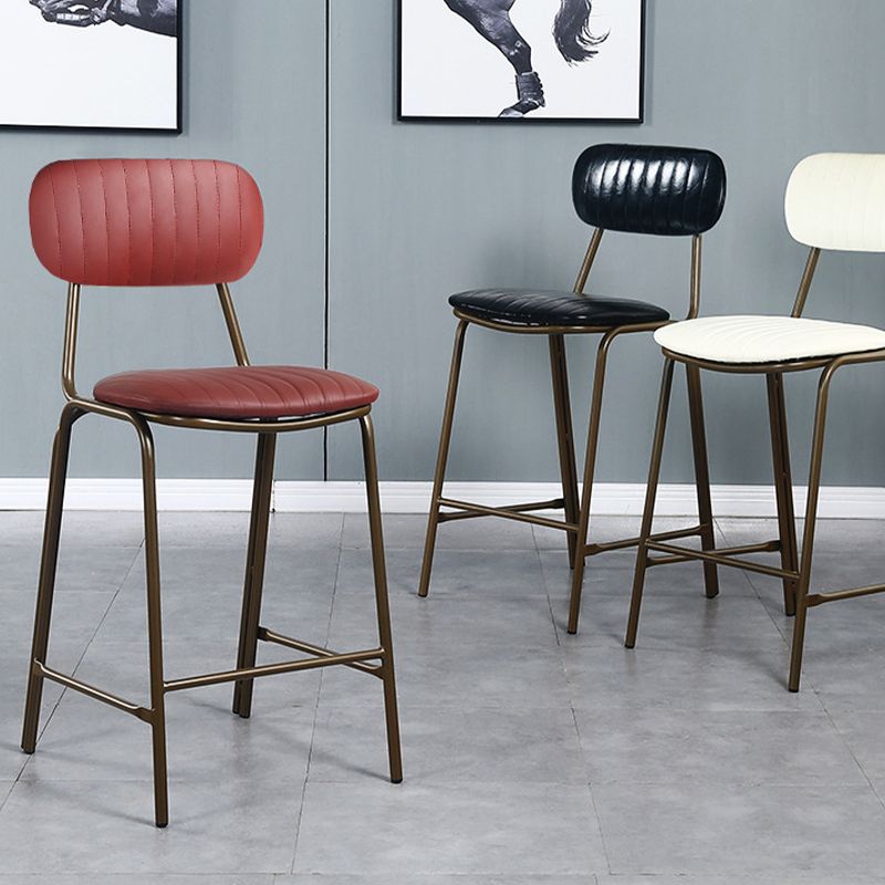Modern Leather Bar Stool Backrest Counter Stool for Living Room Clearhalo 'Bar Furniture' 'Bar Stools' 'bar_stools' 'furn' 'furn_bar_stools' 'Furniture' 'Kitchen & Dining Furniture' 1200x1200_bc33f6a0-a086-43b2-8fb9-613ac183685d