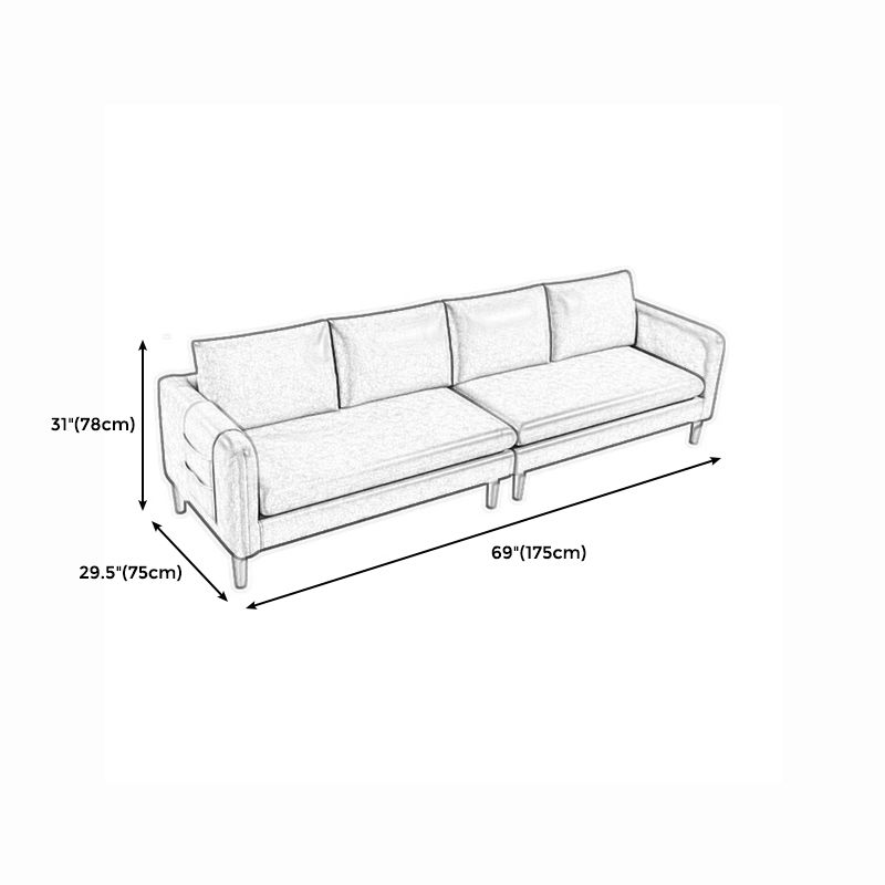 Mordern Square Arm Sofa with Tight Back Convertible Sofa for Living Room, Apartment Clearhalo 'furn' 'furn_sofas' 'Furniture' 'furniture_sofas' 'kitchen' 'kitchen_sofas' 'Living Room Furniture' 'Sofa' 'sofas' 1200x1200_bc340aca-834d-4470-8e3f-7f3269fb8954