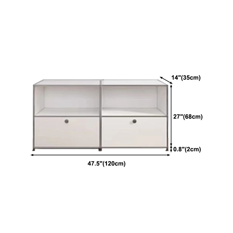 Contemporary Sideboard Stainless Steel Dining Sideboard with Locking Cabinet Clearhalo 'buffet_sideboard' 'Buffets & Sideboards' 'furn' 'furn_buffet_sideboard' 'Furniture' 'Kitchen & Dining Furniture' 1200x1200_bc356f79-6899-4116-b808-d9cfeb89efed