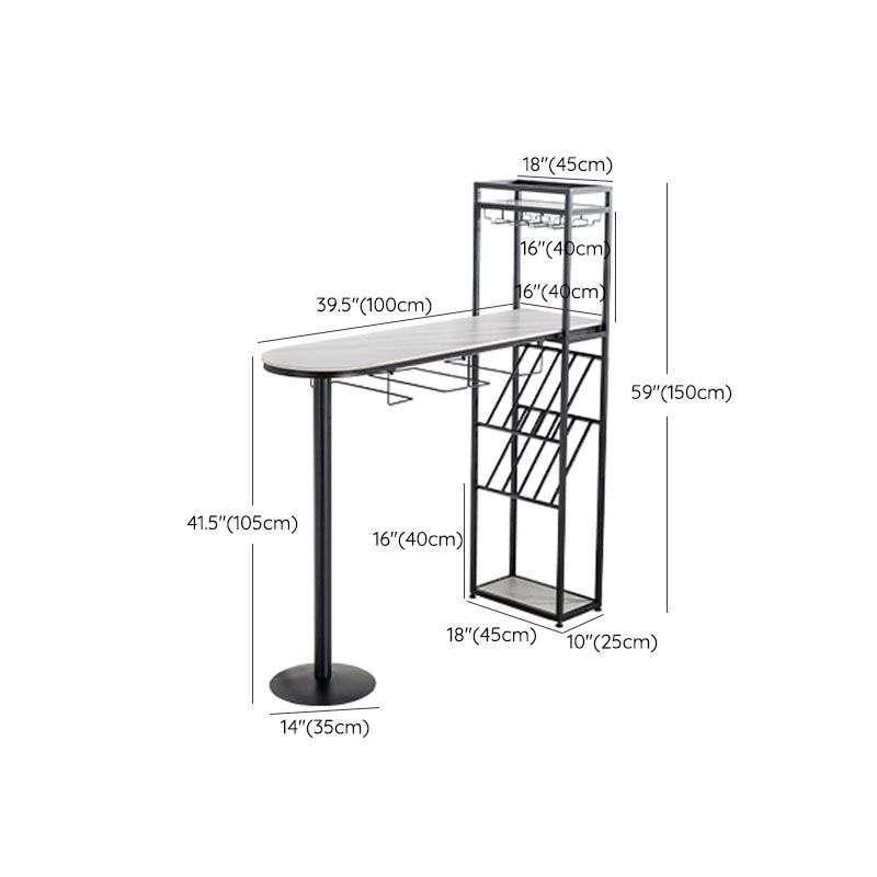 Modern Pub Table with Storage Base Specialty Stone Top Bar Table Clearhalo 'Bar Furniture' 'Bar Tables' 'bar_tables' 'furn' 'furn_bar_tables' 'Furniture' 'Kitchen & Dining Furniture' 1200x1200_bc36bc0d-9665-4541-b84f-5facda3d2bce