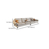 Scandinavian Sectional Sofa Pillowed Back Cushions White Leather Sectional