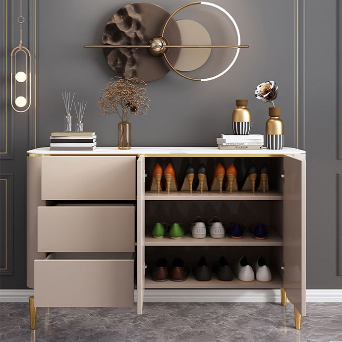 Glam Style Stone Buffet Stand Engineered Wood Buffet Sideboard with 3-Drawer Clearhalo 'buffet_sideboard' 'Buffets & Sideboards' 'furn' 'furn_buffet_sideboard' 'Furniture' 'Kitchen & Dining Furniture' 1200x1200_bc383383-ec89-4ff4-870c-620e650c2534