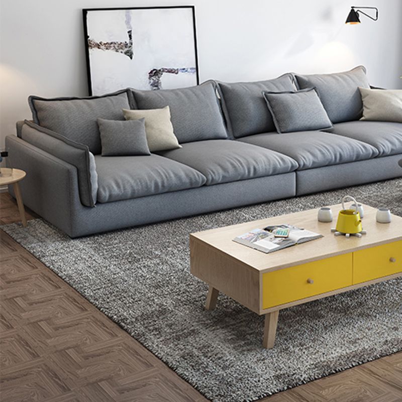 Nordic Square Arm Sofa & Chaise Loose Back Cushions Sofa - 26.77" H Clearhalo 'furn' 'furn_sectionals' 'Furniture' 'Living Room Furniture' 'Sectionals' 1200x1200_bc3a594e-d55c-4aa2-a389-fc6f3ed91d08