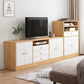 Mobile porta TV in legno in stile scandinavo, consolle porta TV con ripiani e ripiani