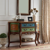 Mid Century Modern Wood Console Table Half Moon Accent Table for Hall