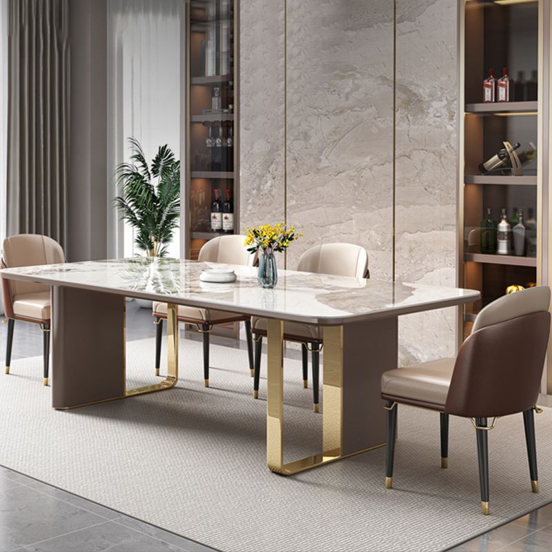 Glam Rectangle 1/4/5/6/7/9 Pieces Dining Table Set Indoor Gold Dinette Set Clearhalo 'Dining Room Sets' 'Dining Tables & Seating' 'dining_room_set' 'furn' 'furn_dining_room_set' 'Furniture' 'Kitchen & Dining Furniture' 1200x1200_bc3b78b9-08e1-42e5-a718-b875021c0c5c