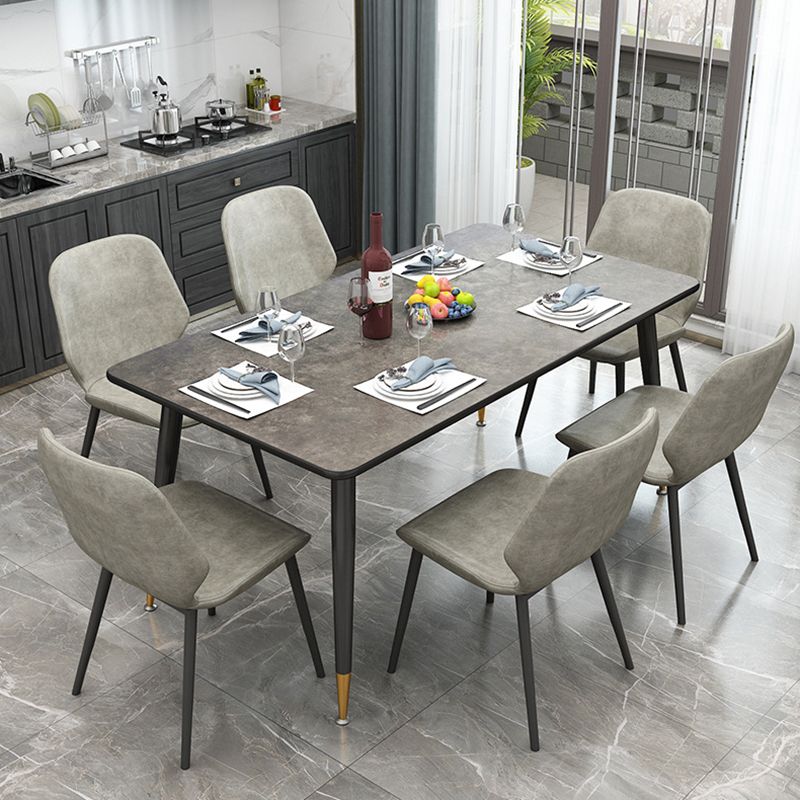 Metal Industrial Rectangle Table Sintered Stone Table for Kitchen and Dining Room Clearhalo ' dining_table' 'Dining Tables & Seating' 'Dining Tables' 'furn' 'furn_dining_table' 'Furniture' 'furniture_dining_table' 'Kitchen & Dining Furniture' 'kitchen&dining_furn' 'kitchen' 'kitchen_dining_table' 1200x1200_bc3bb7b2-4489-4b8e-a469-e5238d61c0a7