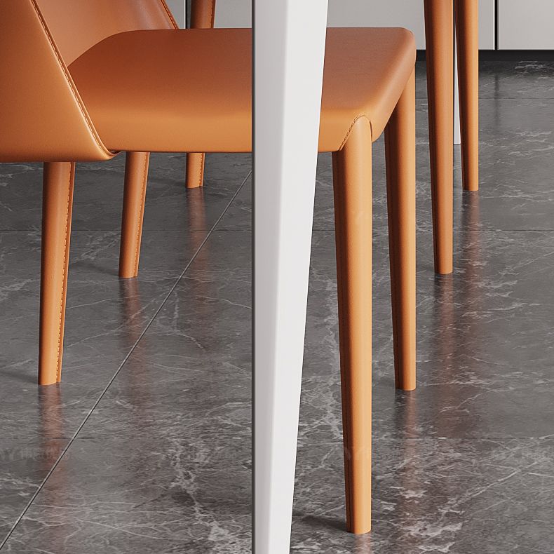 Minimalist Style Dining Room Set Sintered Stone Top Dinette Set with Metal 4 Legs Base Clearhalo 'Dining Room Sets' 'Dining Tables & Seating' 'dining_room_set' 'furn' 'furn_dining_room_set' 'Furniture' 'furniture_dining_room_set' 'Kitchen & Dining Furniture' 'kitchen&dining_furn' 'kitchen' 1200x1200_bc3be507-1f5a-4b91-894d-3307d0fea3a9