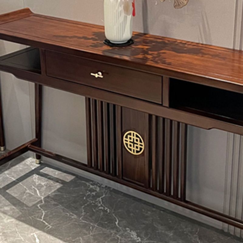 長方形の形状茶色のコンソールソファテーブルの現代コンソールテーブルウッド