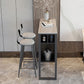 Modern Rectangle Bar Dining Table Stone and Metal Bar Table with Storage Base
