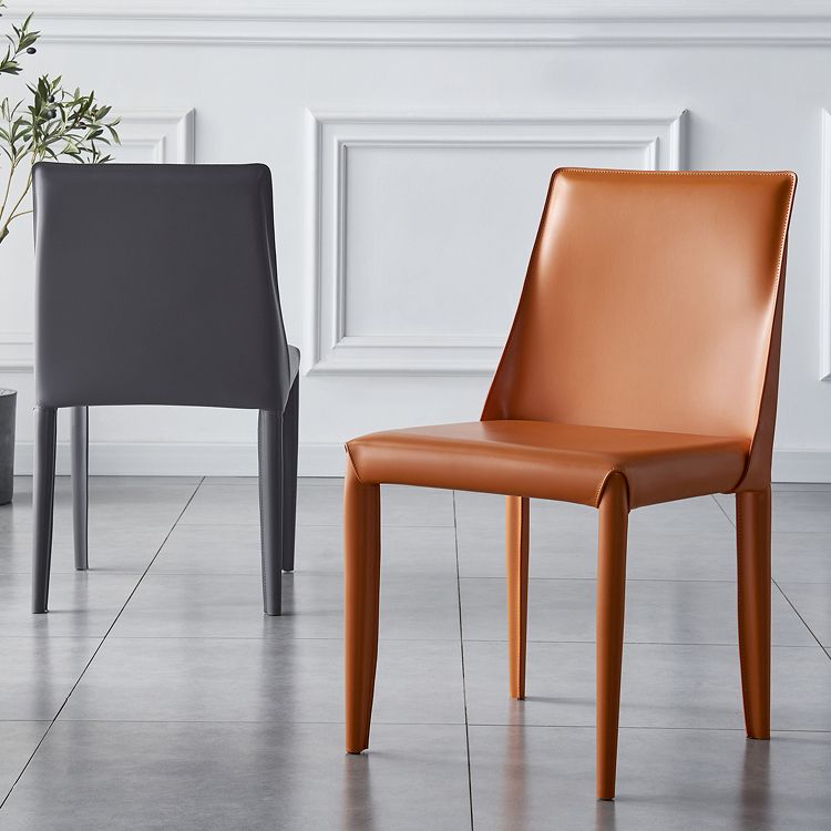 Modern Leather Dining Room Chair Metal Armless Chair for Home Use (Set of 2) Clearhalo ' kitchen&dining_furn' 'Dining Chairs' 'Dining Tables & Seating' 'dining_chair' 'furn' 'furn_dining_chair' 'Furniture' 'furniture_dining_chair' 'Kitchen & Dining Furniture' 'kitchen' 1200x1200_bc432a41-30e6-45f5-bb1f-698324c4c3d2