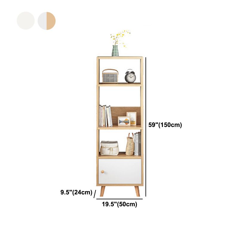 Scandinavian Manufactured Wood Standard Bookshelf Vertical Open Bookshelf with Door Clearhalo 'Bookcases' 'furn' 'furn_bookcases' 'Furniture' 'furniture_bookcases' 'kitchen' 'kitchen_bookcases' 'Living Room Furniture' 'Office Furniture' 1200x1200_bc4353c9-944f-4f75-af09-a843d5878454