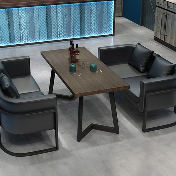 Industrial Solid Wood Dinner Table Brown Table with Black Frame for Dinning Room Clearhalo ' dining_table' 'Dining Tables & Seating' 'Dining Tables' 'furn' 'furn_dining_table' 'Furniture' 'furniture_dining_table' 'Kitchen & Dining Furniture' 'kitchen&dining_furn' 'kitchen' 'kitchen_dining_table' 1200x1200_bc43777b-f36a-4bfb-a550-c561469dc123
