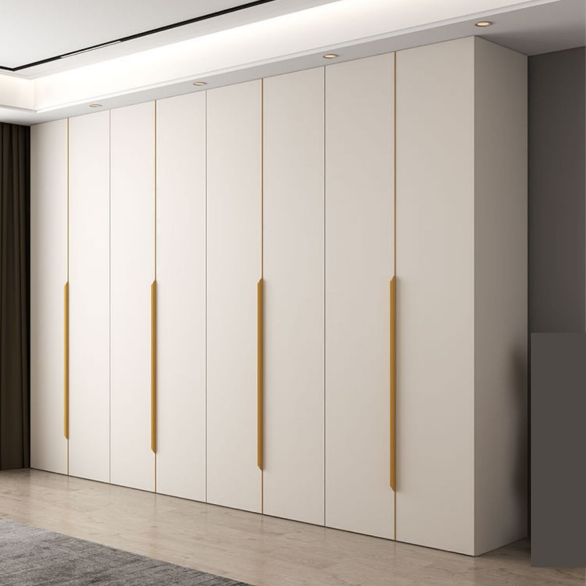 Hinged Wardrobe Closet White Engineered Wood Wardrobe Armoire Clearhalo 'Armoires & Wardrobes' 'armoires_wardrobes' 'Bedroom Furniture' 'furn' 'furn_armoires_wardrobes' 'Furniture' 1200x1200_bc44af4a-5775-44e0-9a23-bf918cabee3f