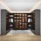 Contemporary Storage Cabinet Mirrored Finish Cabinet with Glass Door