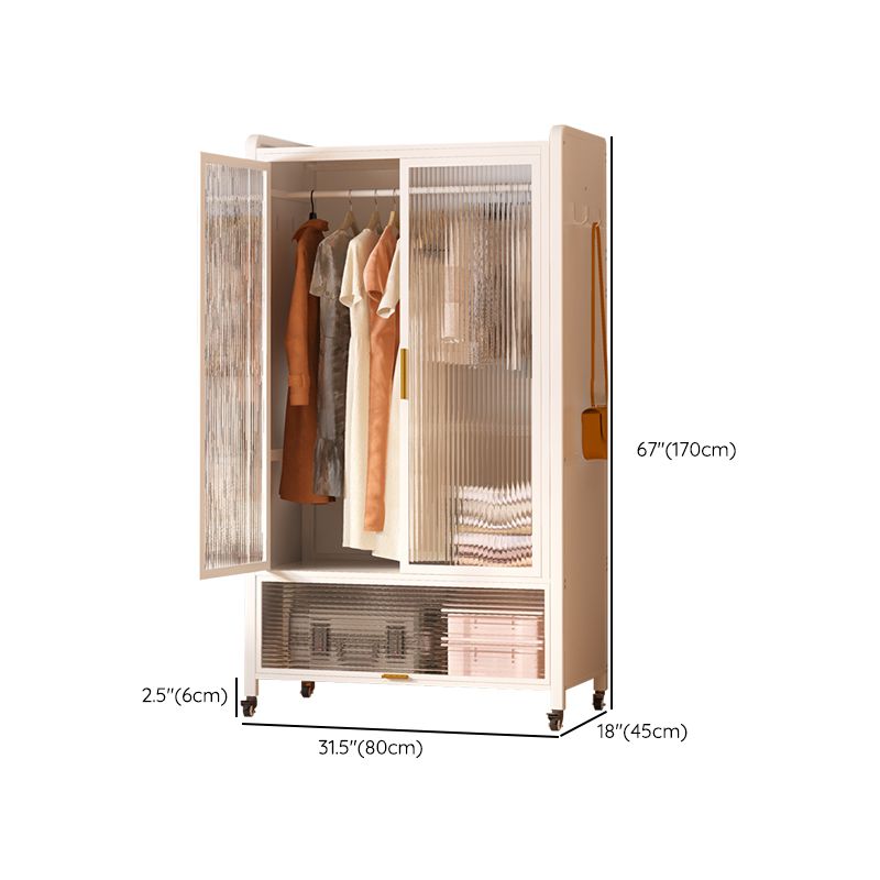 Glass Modern Style Wardrobe Closet Glass Wardrobe Cabinet for Home
