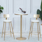 Bar Height Pub Table Glam Metal Pedestal Bar Table for Indoor