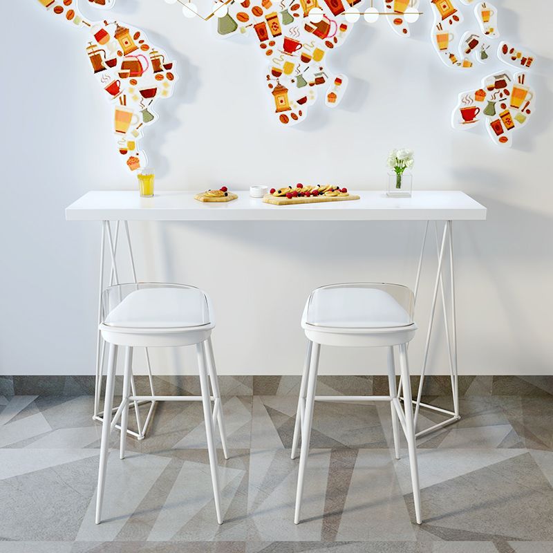 Table de bar supérieur en bois blanc pour petites endroits