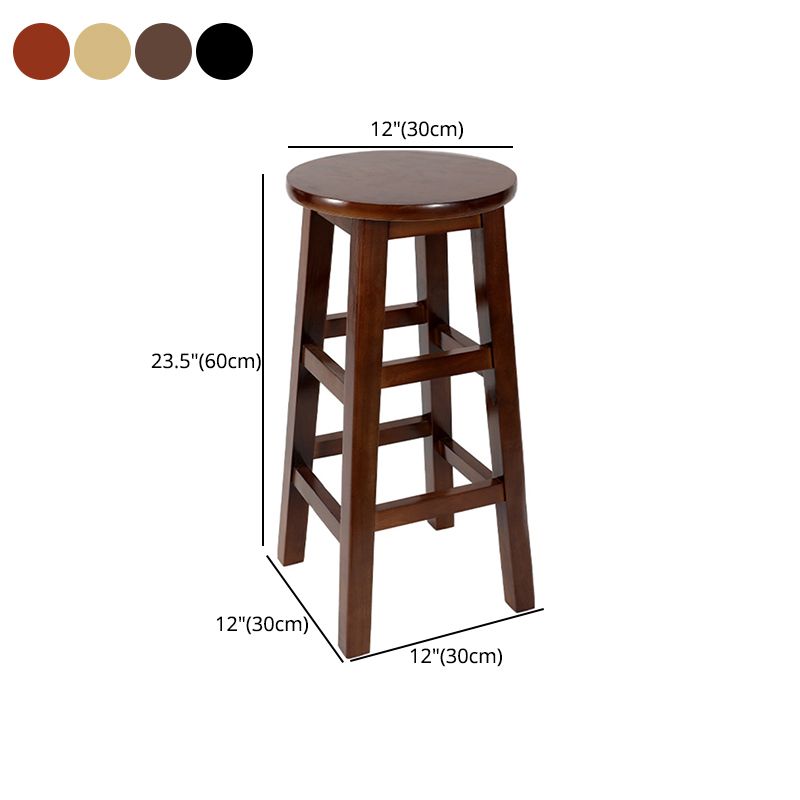 Industrial Wood Simple Retro Barstool Indoor Tall Stool with Round Seat Clearhalo 'Bar Furniture' 'Bar Stools' 'bar_stools' 'furn' 'furn_bar_stools' 'furniture_bar_stools' 'Kitchen & Dining Furniture' 'kitchen&dining_furn' 'kitchen' 'kitchen_furn' Furniture' 1200x1200_bc47d578-22f3-41cf-a6d7-3afd83a0cac6
