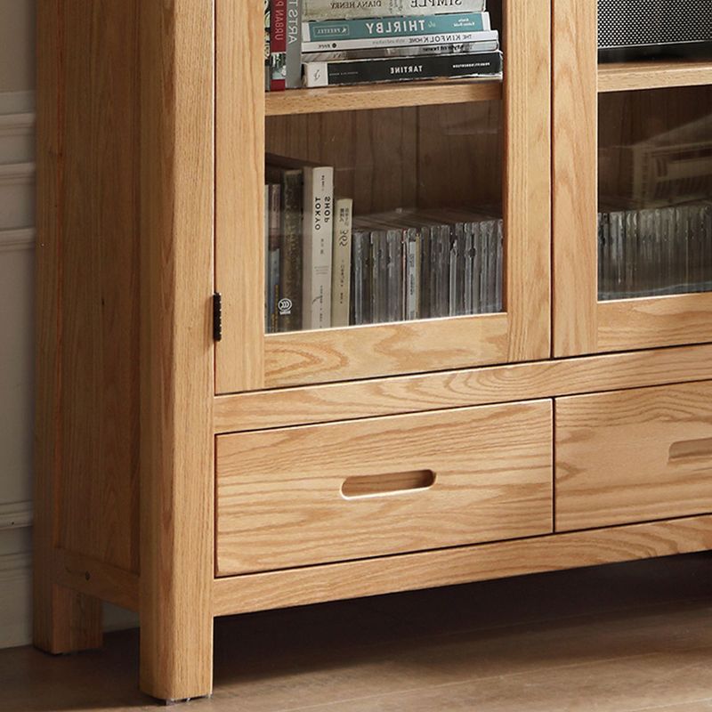 Solid Wood Display Cabinet Modern Style Glass Door with Adjustable Shelf Clearhalo 'Display & China Cabinets' 'display_china_cabinets' 'furn' 'furn_display_china_cabinets' 'Furniture' 'Kitchen & Dining Furniture' 1200x1200_bc4814b7-2cb8-4498-82d9-5218fc920b2c