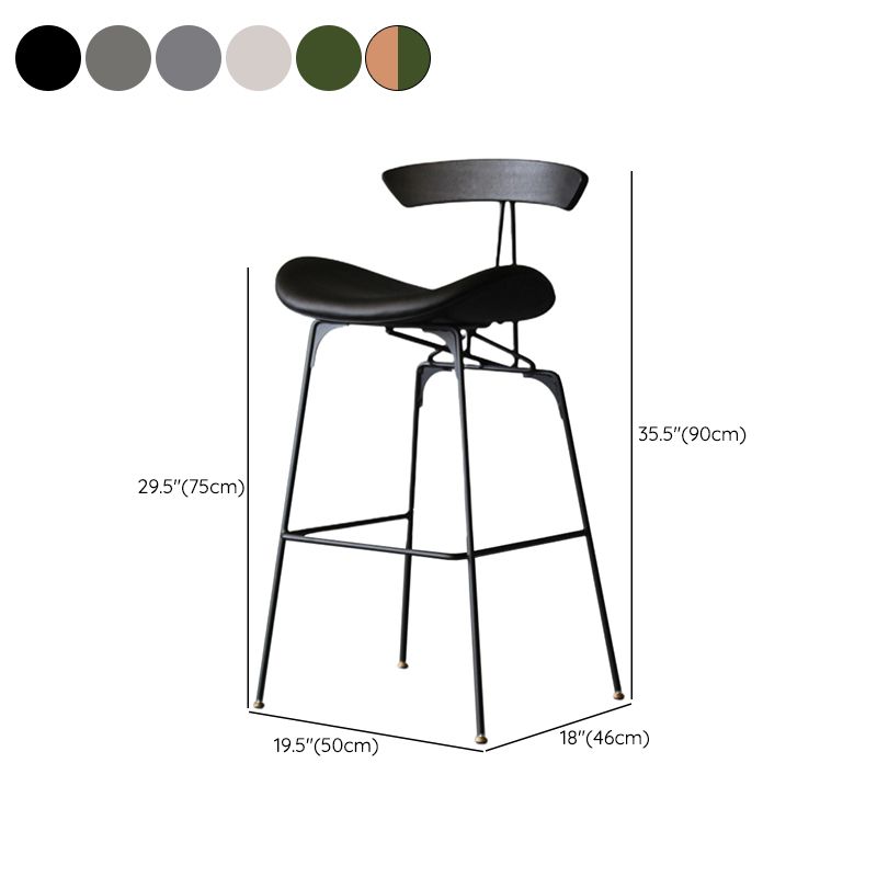 Modern Style Counter Stool Faux Leather Saddle Seat Bar Stool for Indoor Clearhalo 'Bar Furniture' 'Bar Stools' 'bar_stools' 'furn' 'furn_bar_stools' 'Furniture' 'Kitchen & Dining Furniture' 1200x1200_bc49c24f-19ab-4f6a-af27-c85d028945d5