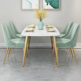 Glam Velvet Armless Dining Chair Metal Dining Chairs for Home Use