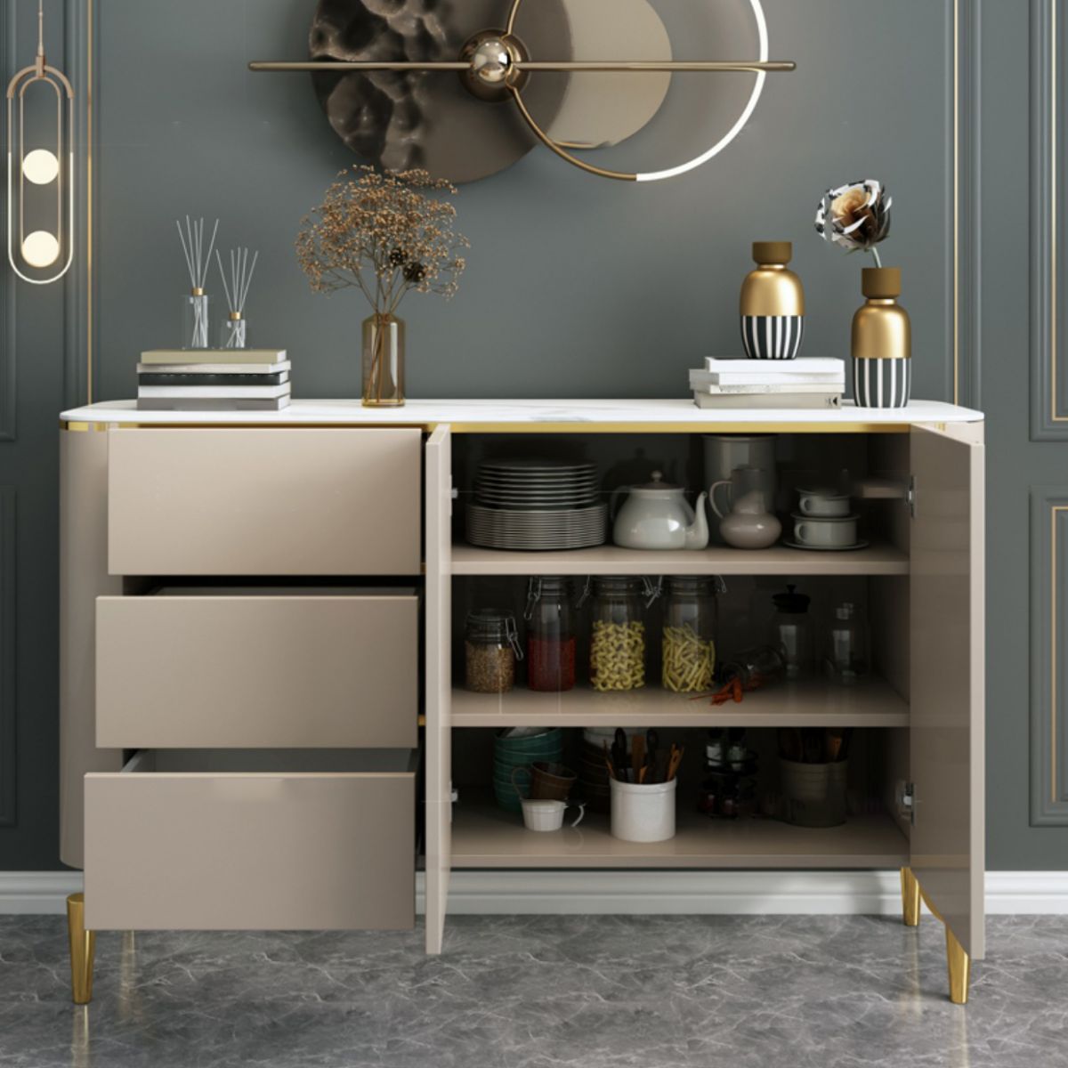 Sideboard Sideboard Sideboard Glam Sideboard con 1 porte per soggiorno