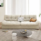 Scandinavian Sofa Bed, Fiber Armless Tufted Back Sleeper Sofa