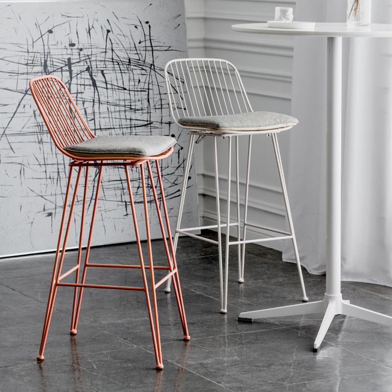 Industrial Iron Simple Barstool 26" H Indoor Tall Stool with Rectangle Seat Clearhalo 'Bar Furniture' 'Bar Stools' 'bar_stools' 'furn' 'furn_bar_stools' 'furniture_bar_stools' 'Kitchen & Dining Furniture' 'kitchen&dining_furn' 'kitchen' 'kitchen_furn' Furniture' 1200x1200_bc4b89c9-4ade-436a-bf3c-171bc7f71435
