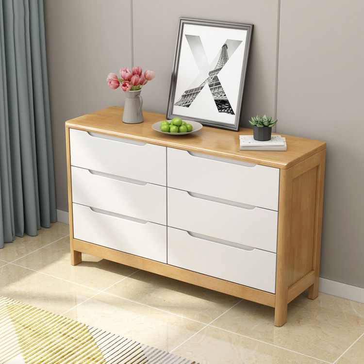 Modern Rubber-wood Solid Wood Side Board Living Room Buffet/Console with Drawers Clearhalo 'buffet_sideboard' 'Buffets & Sideboards' 'Furniture' 'furniture_buffet_sideboard' 'Kitchen & Dining Furniture' 1200x1200_bc4ba8af-e34e-4ba7-90eb-a81cf3d3ffed