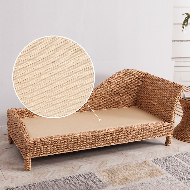 Sillón Chaise Lounge de ratán Chaise tapizado con un brazo