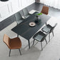Industrial Style Rectangle Dining Table Stone Dinner Table with Metal 4 Legs Clearhalo ' dining_table' 'Dining Tables & Seating' 'Dining Tables' 'furn' 'furn_dining_table' 'Furniture' 'furniture_dining_table' 'Kitchen & Dining Furniture' 'kitchen&dining_furn' 'kitchen' 'kitchen_dining_table' 1200x1200_bc4c8f96-e17a-43a4-a260-be1f5553ade9